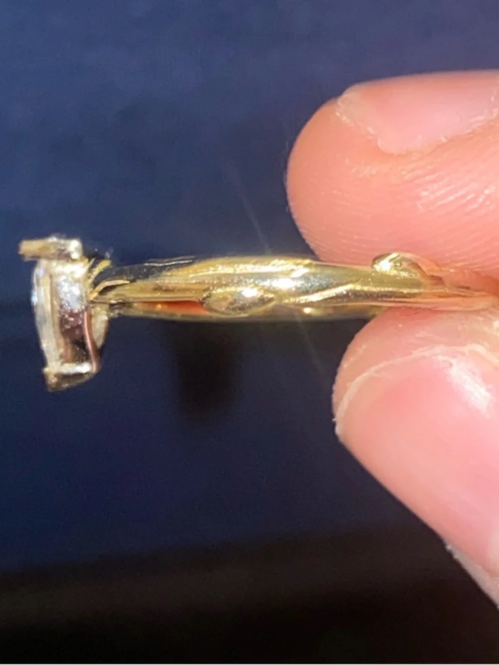 Pear-Shaped Clear Stone Gold Ring - Women Jewelry